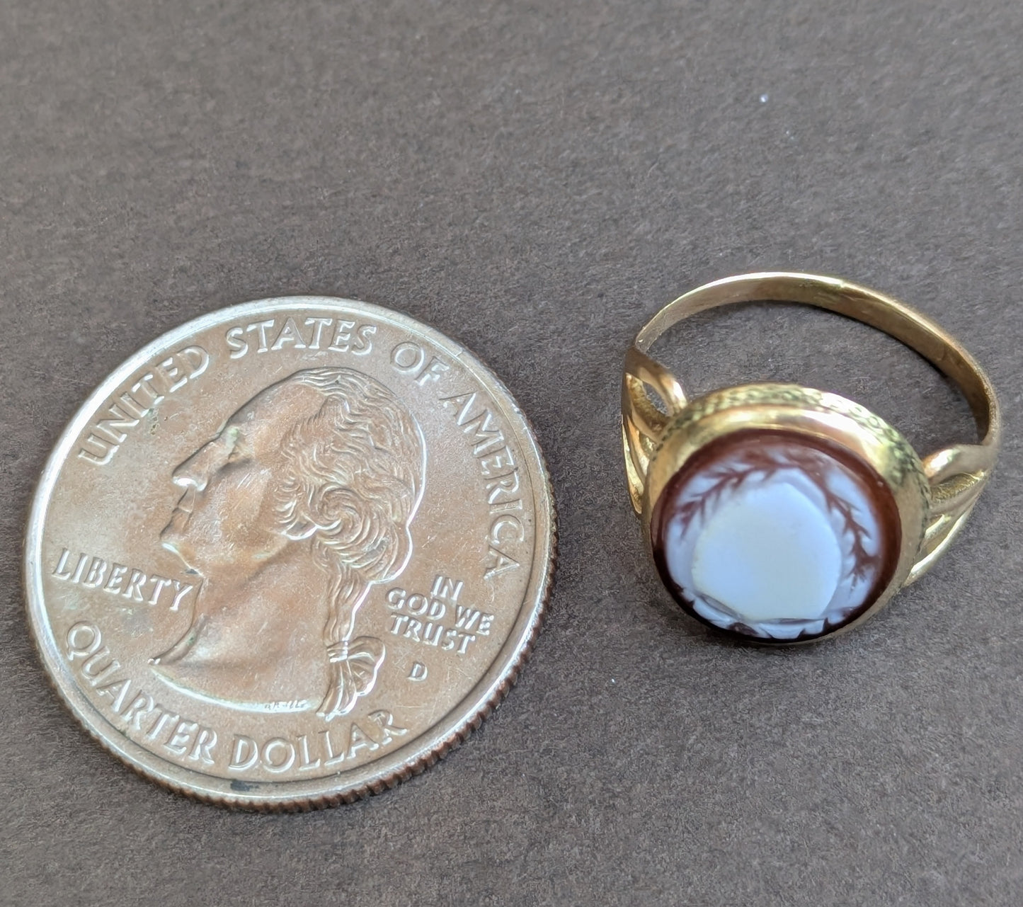 14kt Sheild Cameo Ring