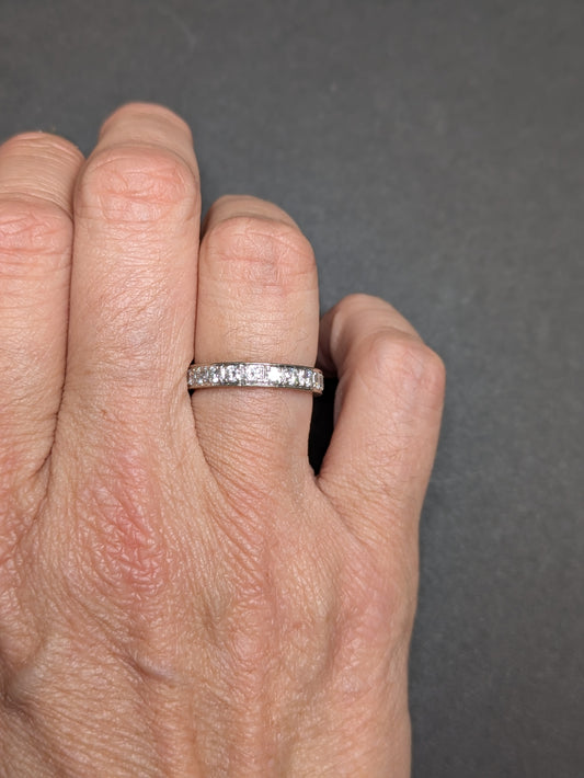 14k White Gold and Diamond Anniversary Band