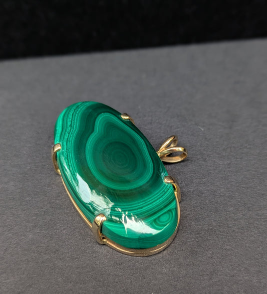 14kt Malachite Pendant