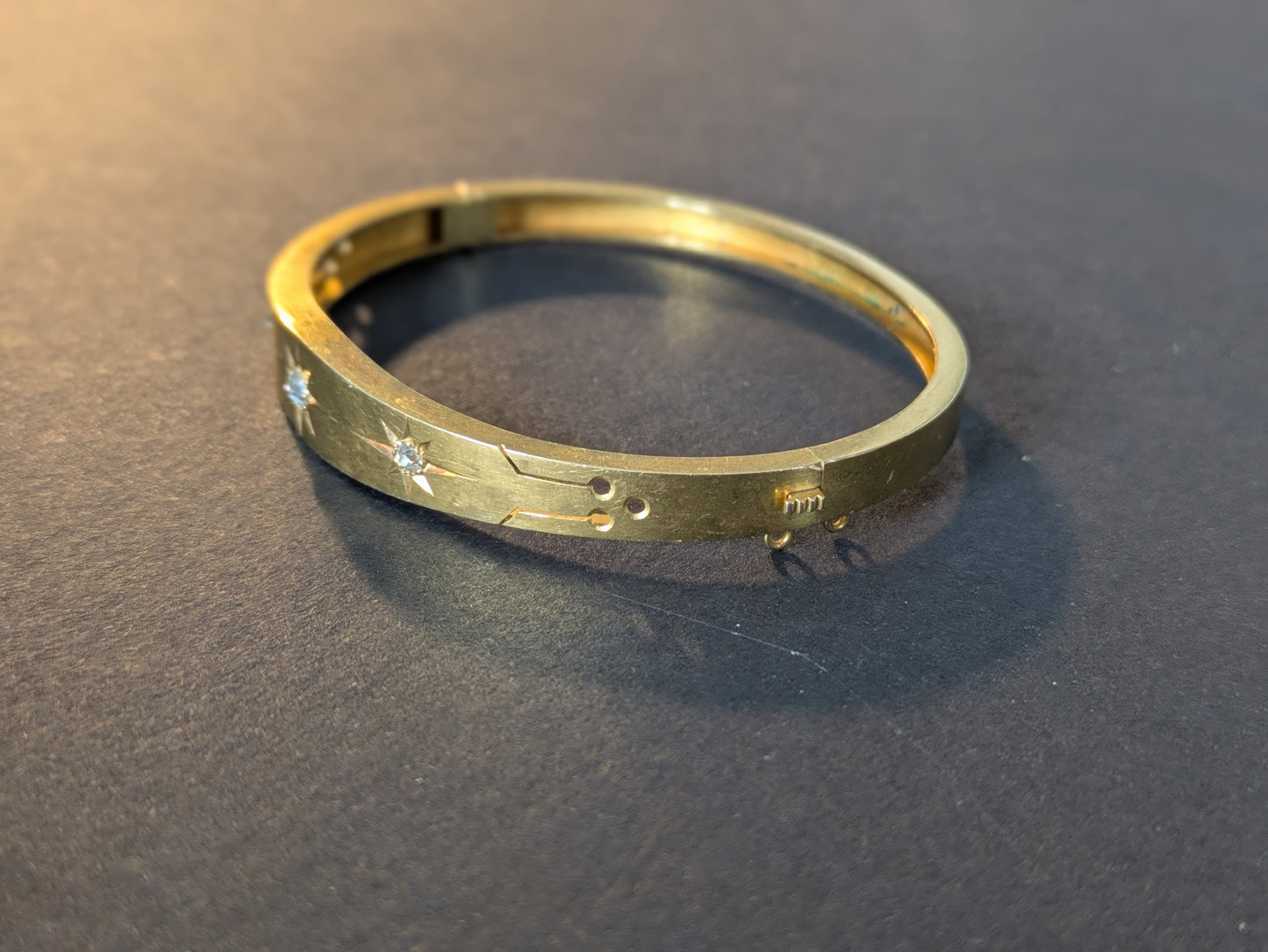18kt Bangle Bracelet with Star Set Diamonds