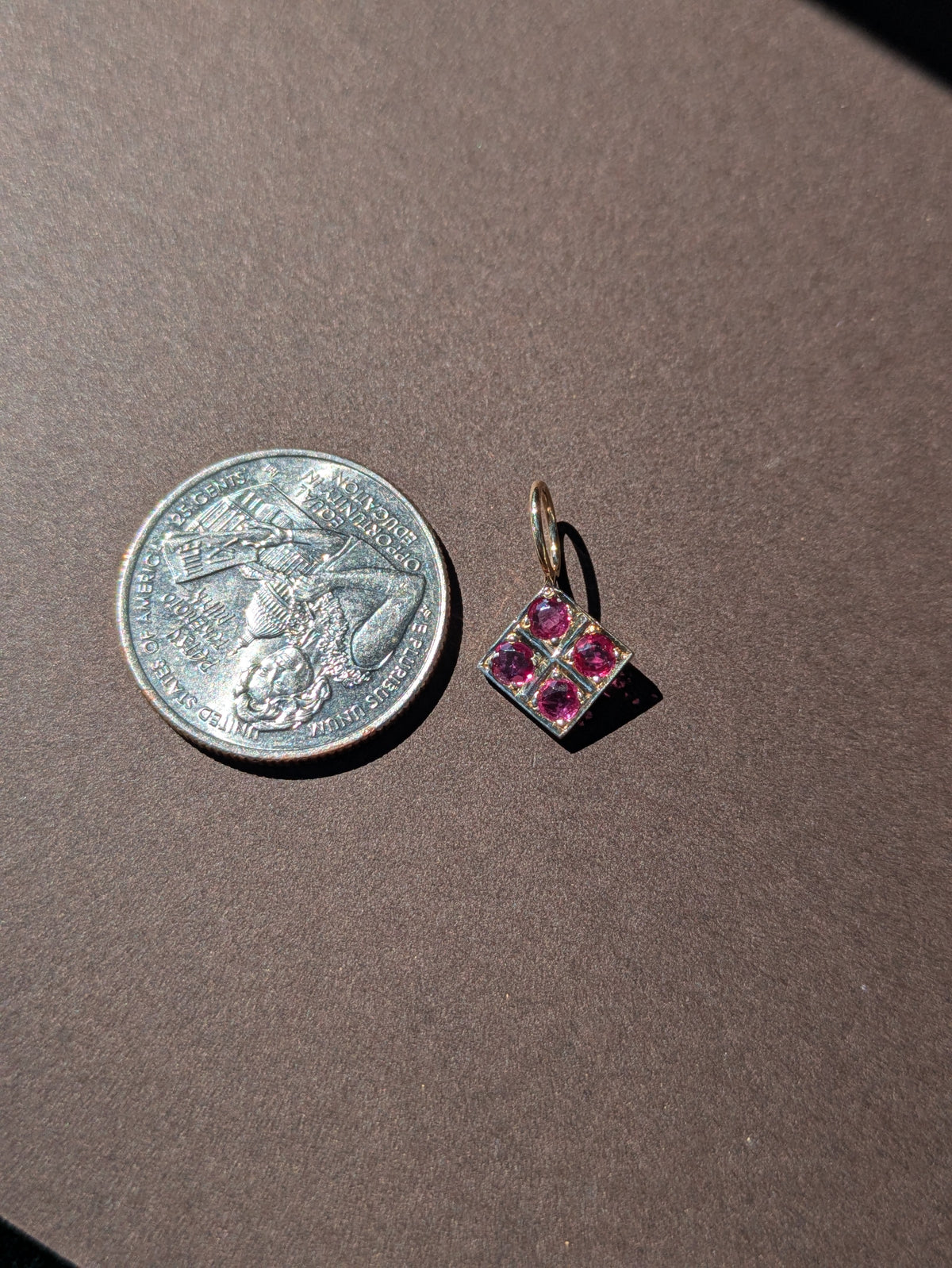 RUBY CHARM IN 14K WHITE GOLD