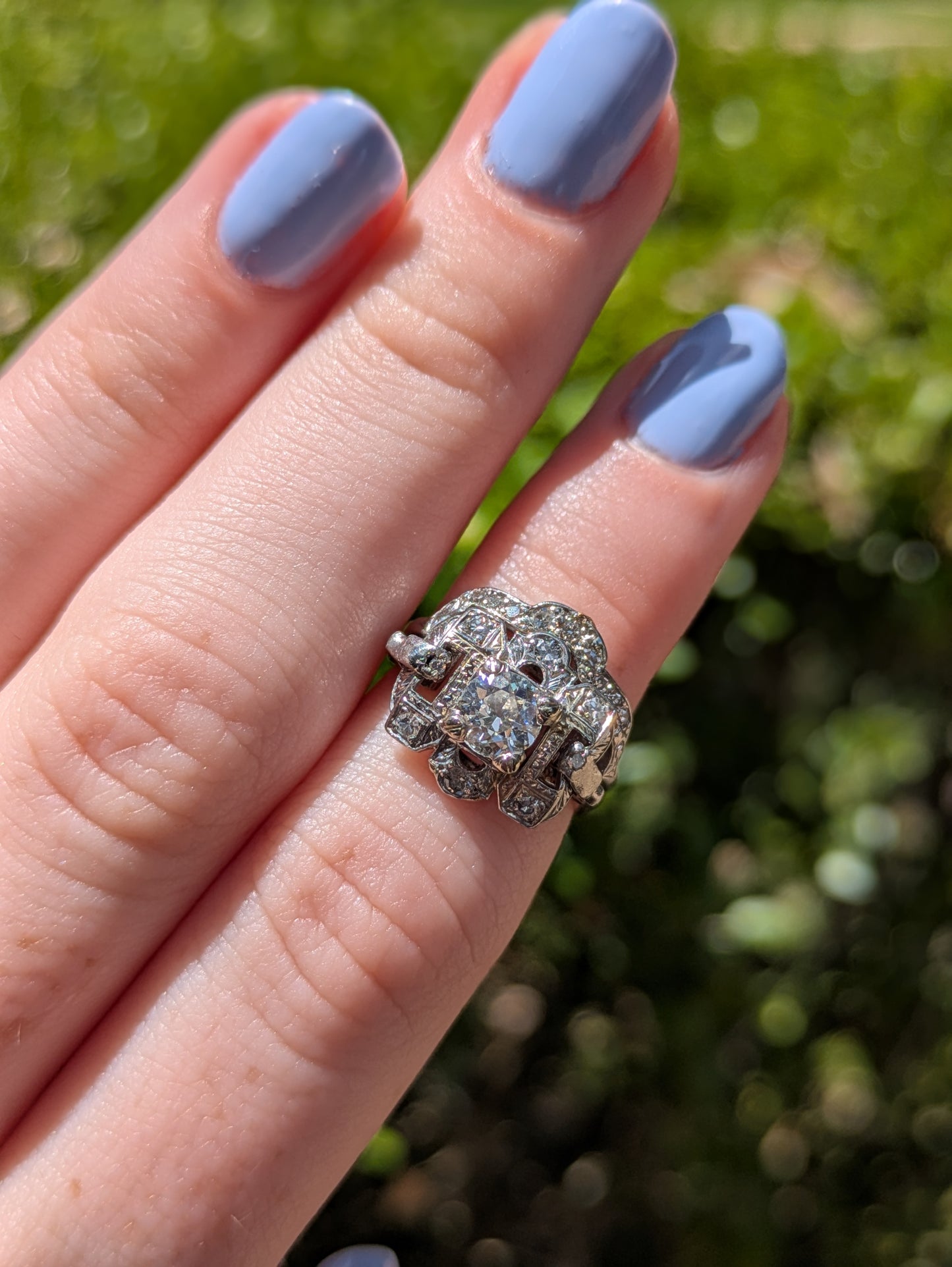 Engagement Ring with Fitted Matching Band Old European Cut Beuter