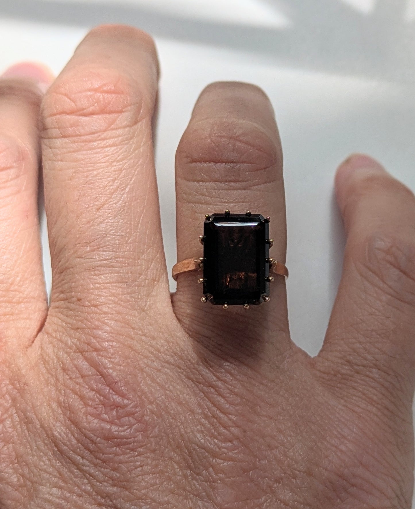 9kt English Smokey Quartz Ring