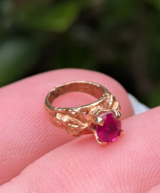 14k Tiny Ruby Ring Charm