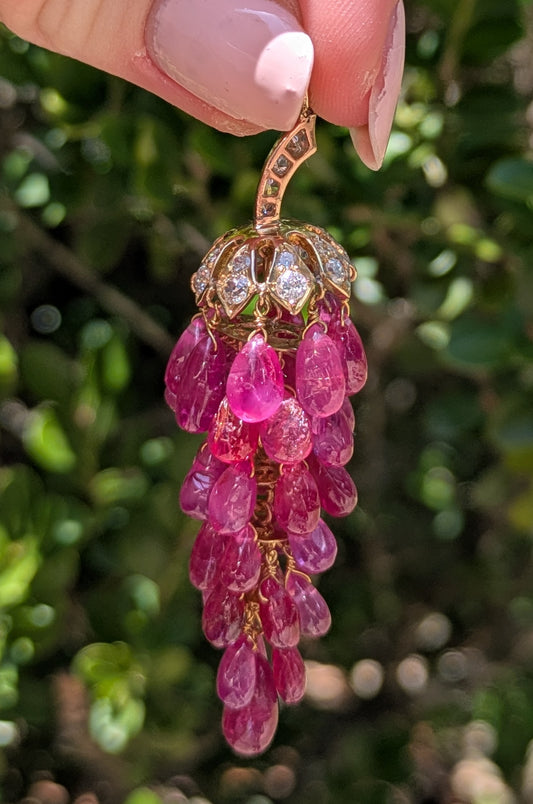 18kt Ruby & OEC Grape Pendant