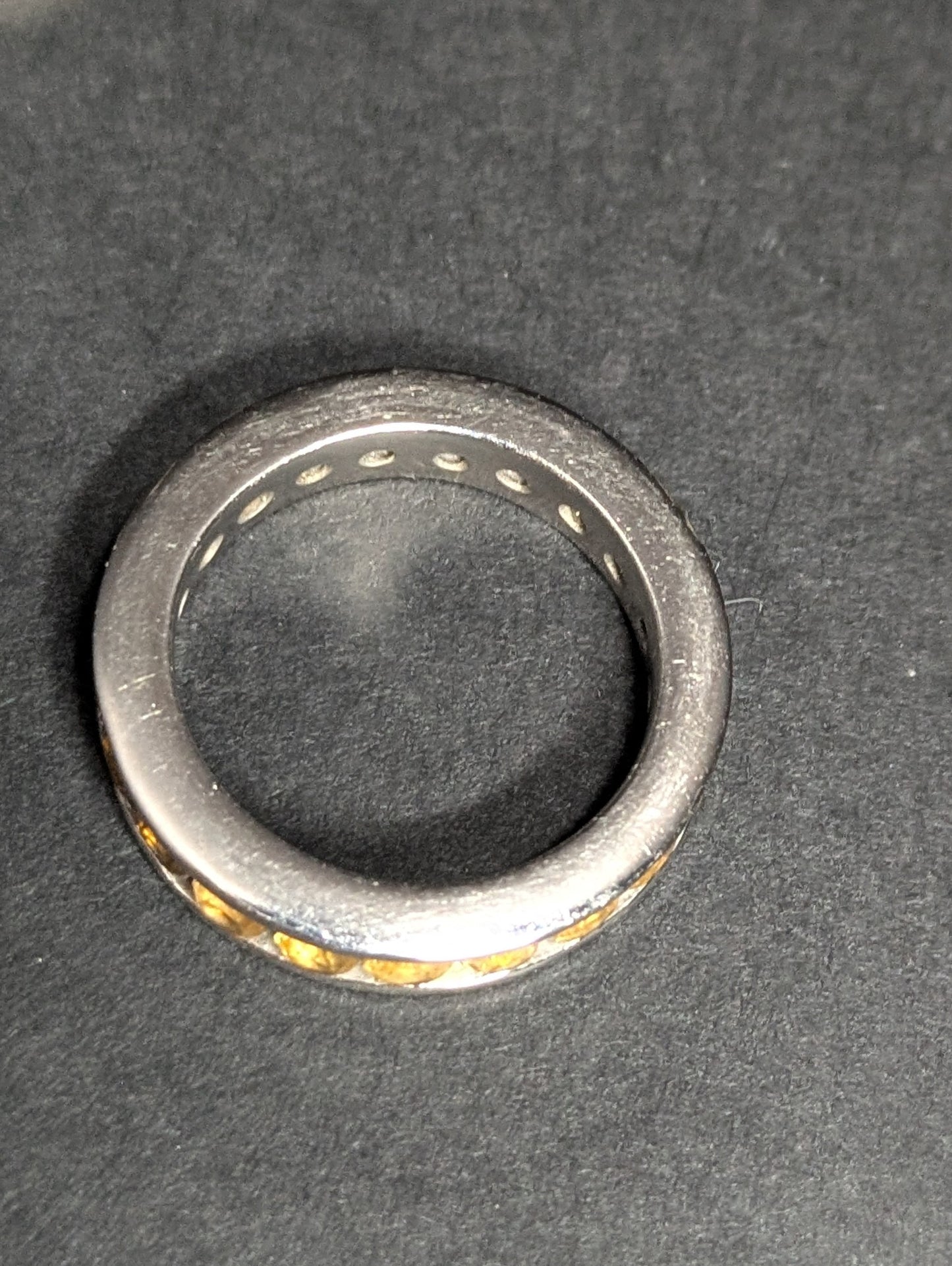 14k White Gold Citrine Eternity Band Channel Set