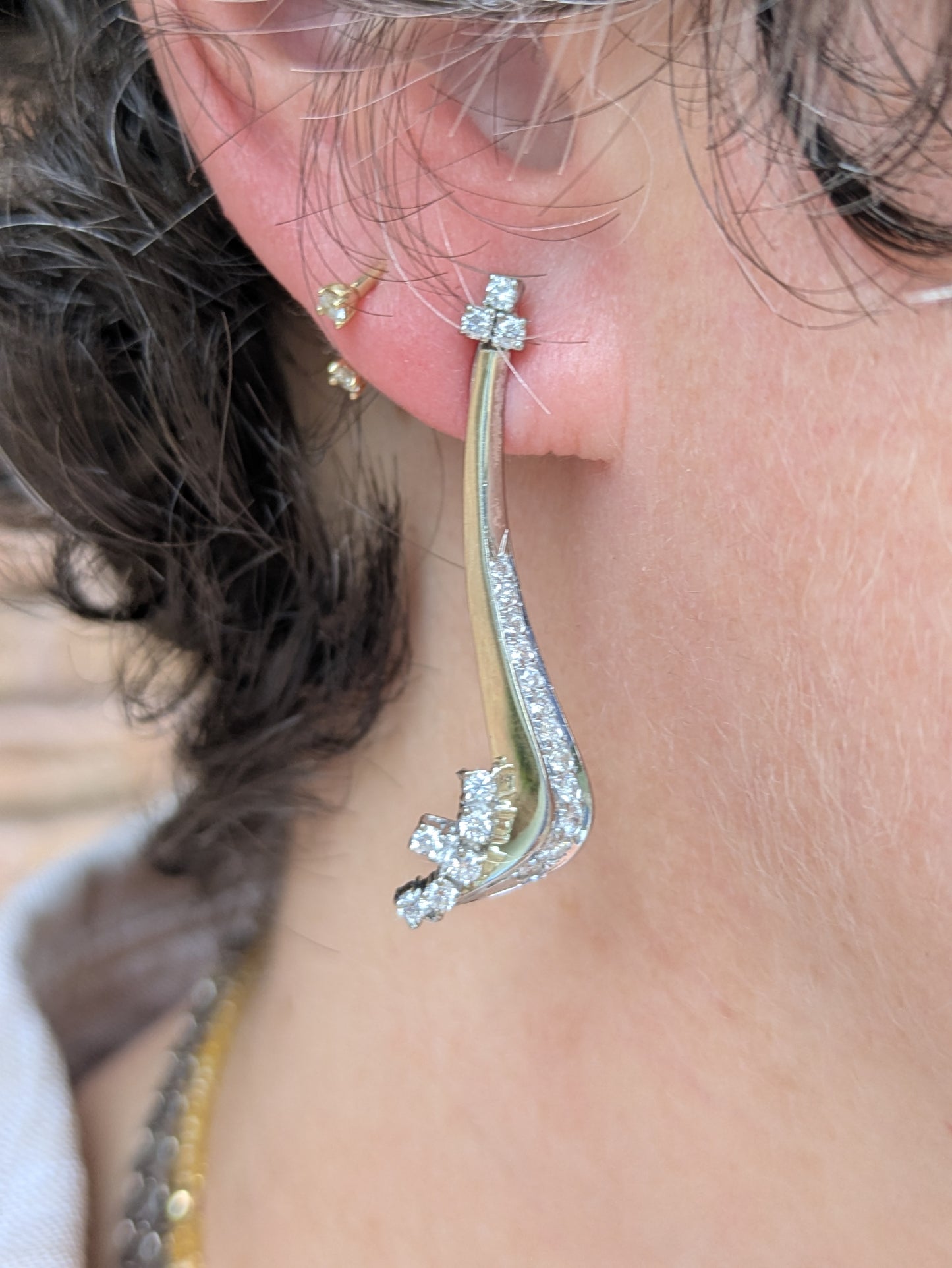 14kt White Gold and Diamond Earrings