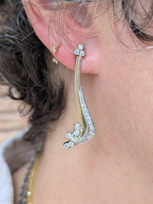 14kt White Gold and Diamond Earrings