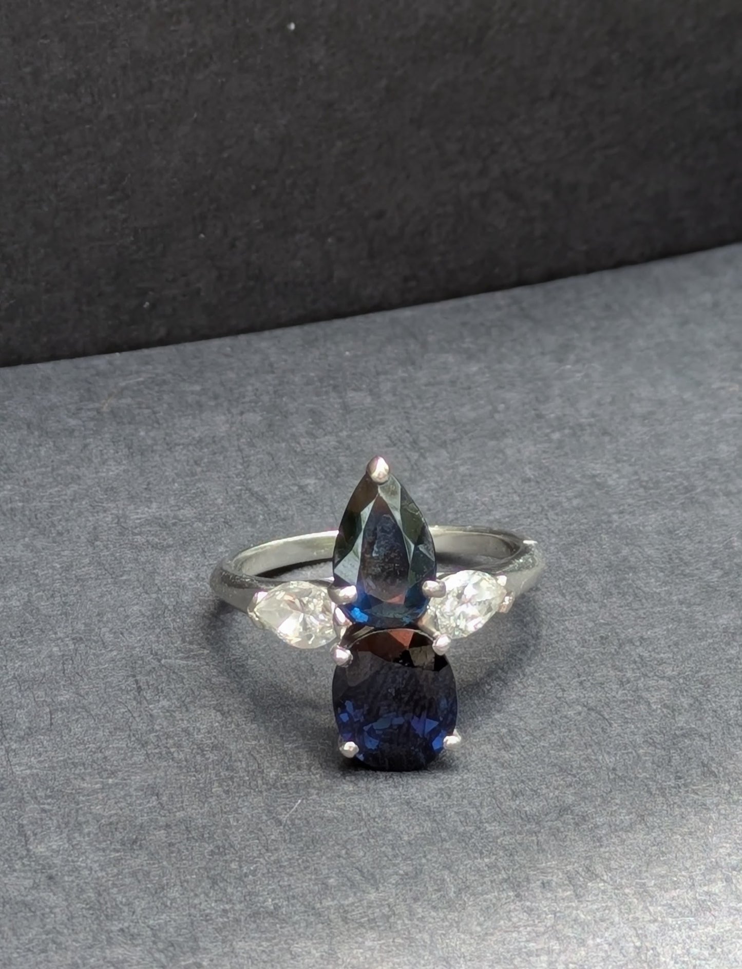 Mauboussin, Paris Platinum Sapphire & Diamond Ring
