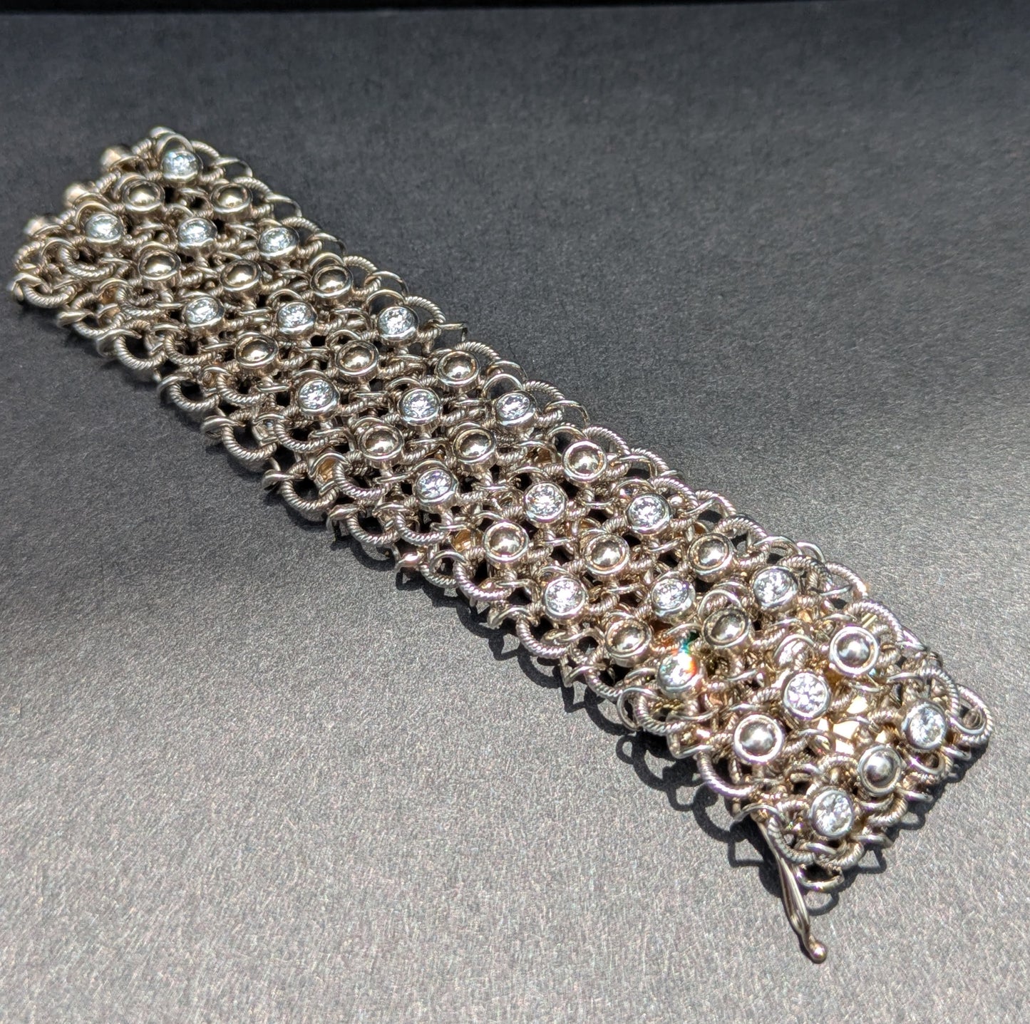 18kt White Gold Diamond "Mesh" Bracelet