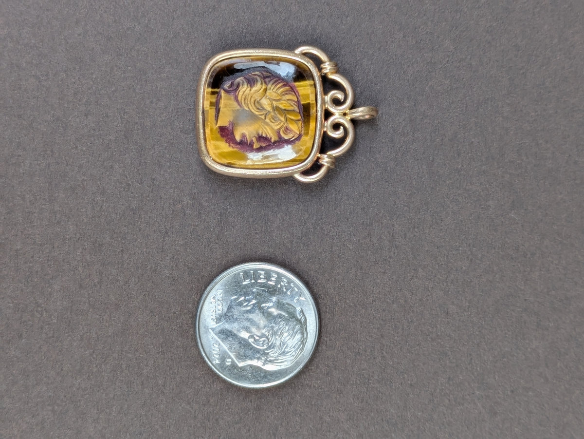 Tiger Eye Intaglis Fob