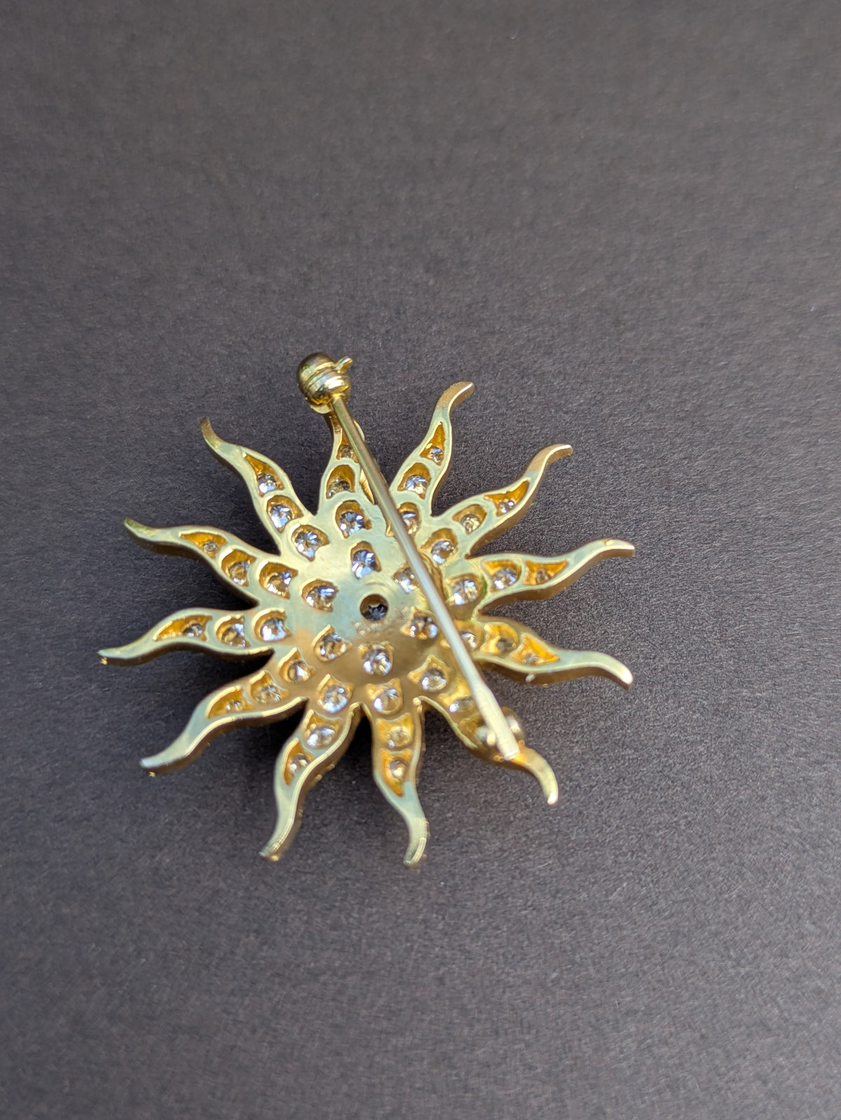 Old European Cut Diamond Starburst Brooch