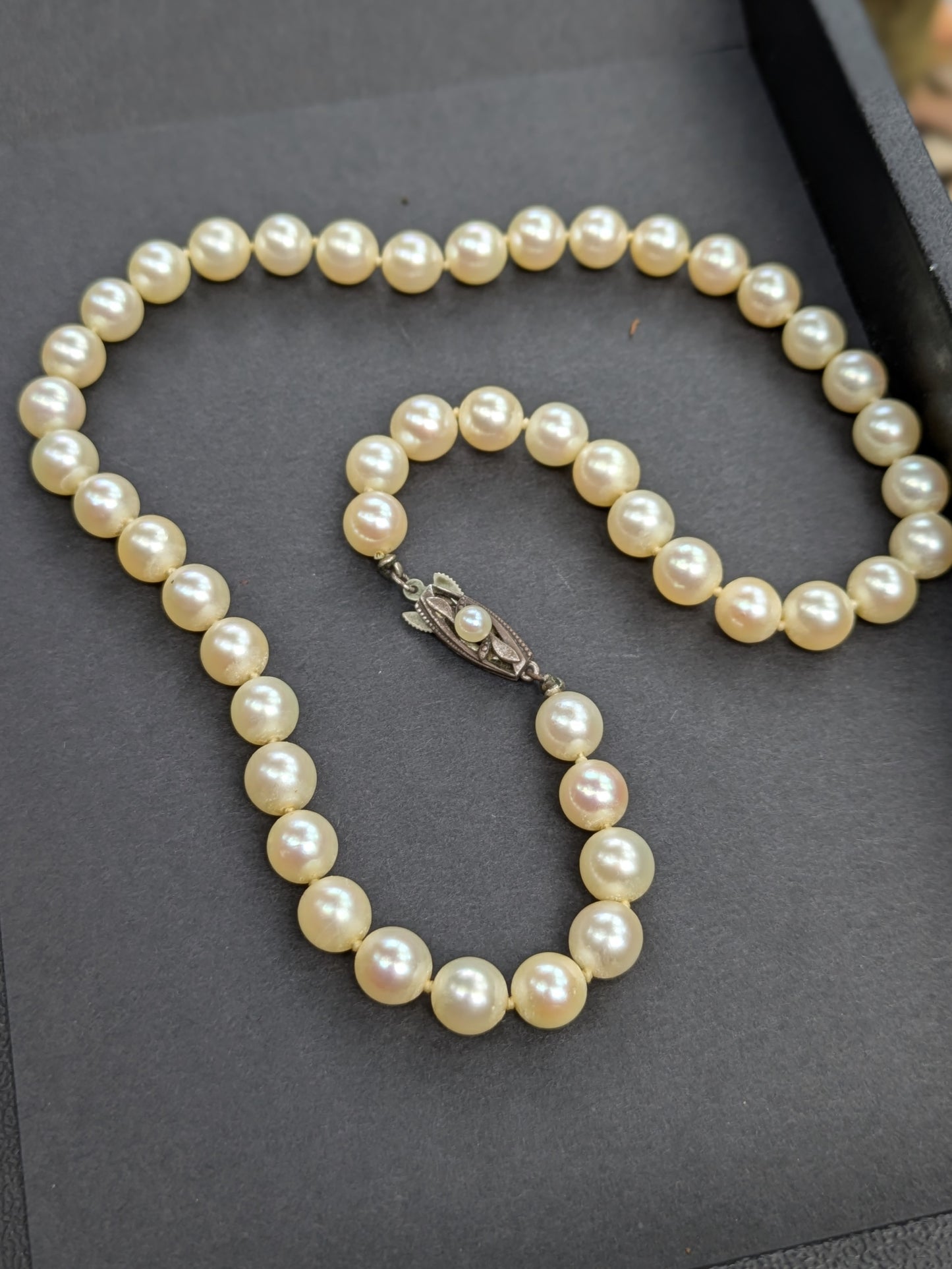 Original Mikimoto Pearl Necklace with Sterling Clasp