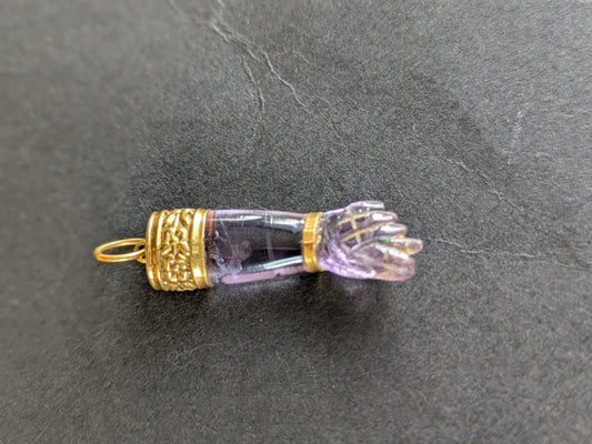 Victorian Carved Amethyst Figa with 18kt Details
