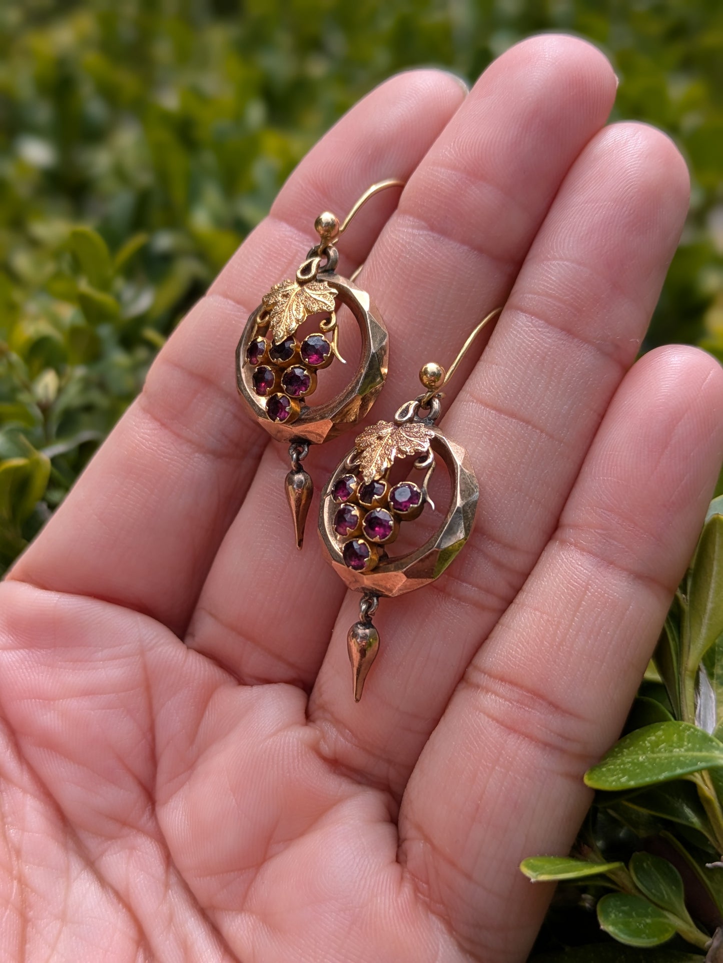 14kt Victorian Era Grape Cluster Earrings