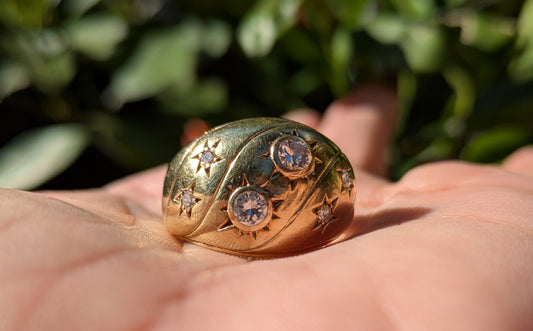 14kt Celestial Diamond Flush Set Ring