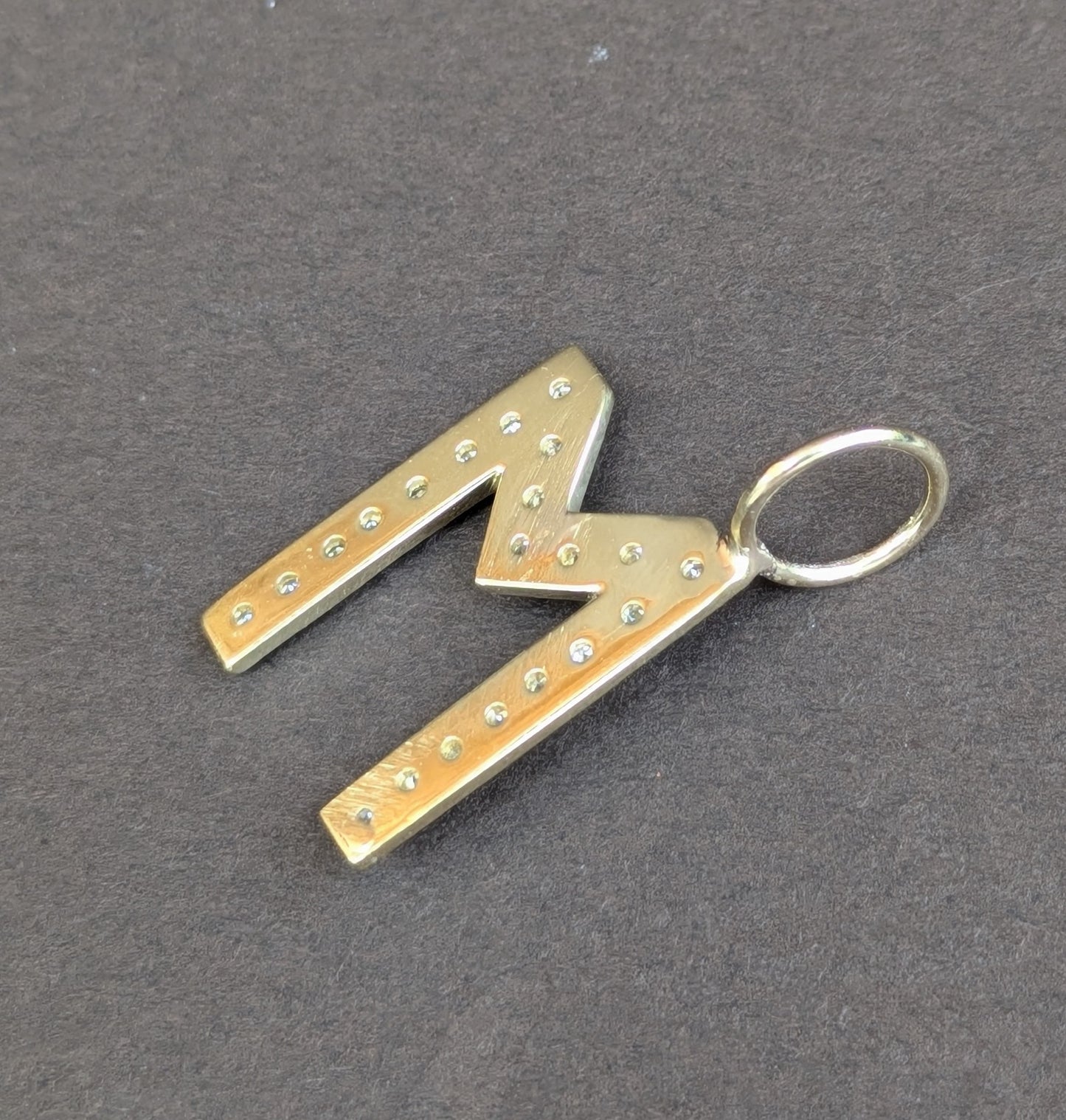 Large 14kt Diamond "M" Charm Conversion