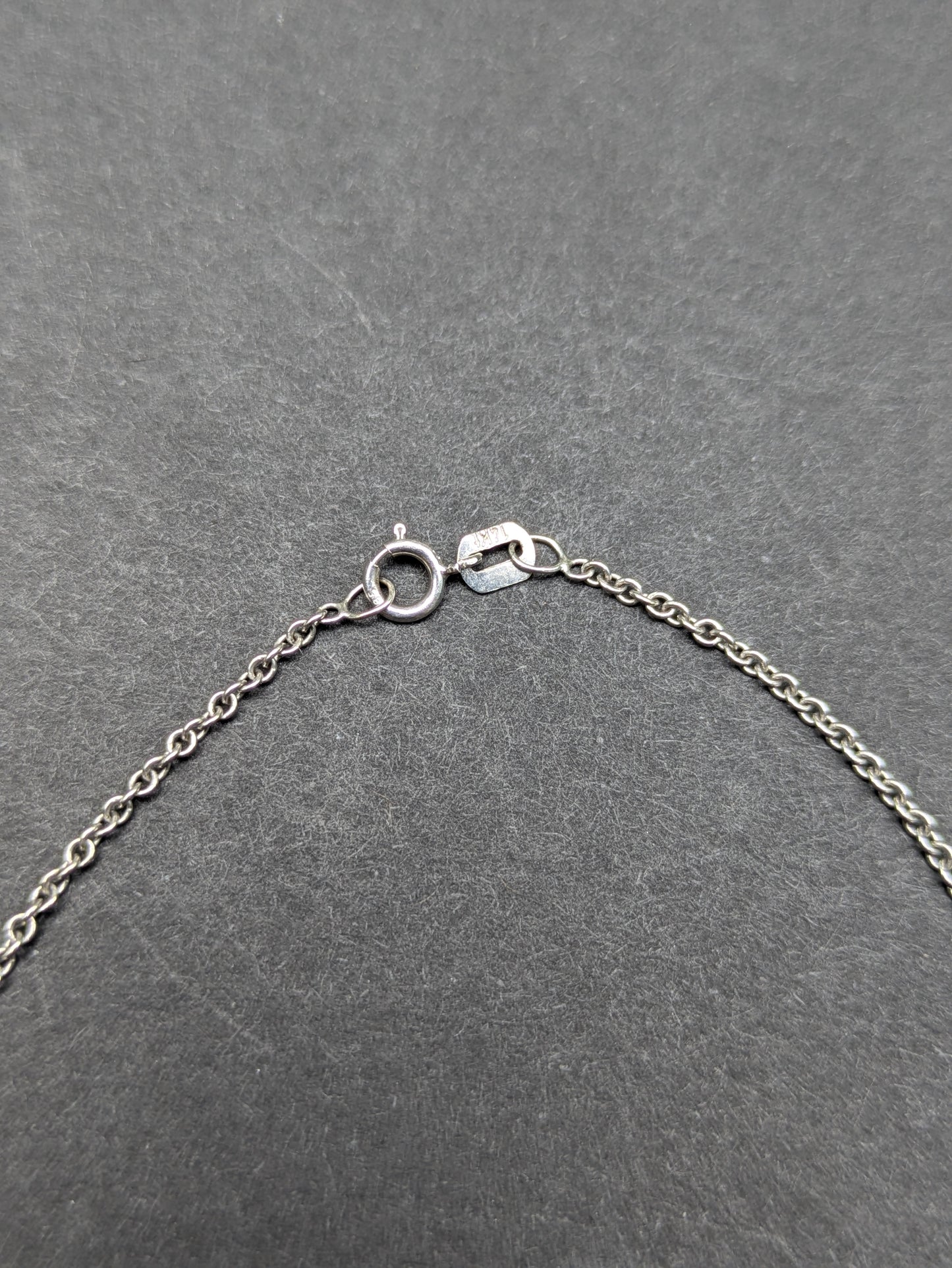 14k White Gold Ruby Flower Necklace Converted from Brooch