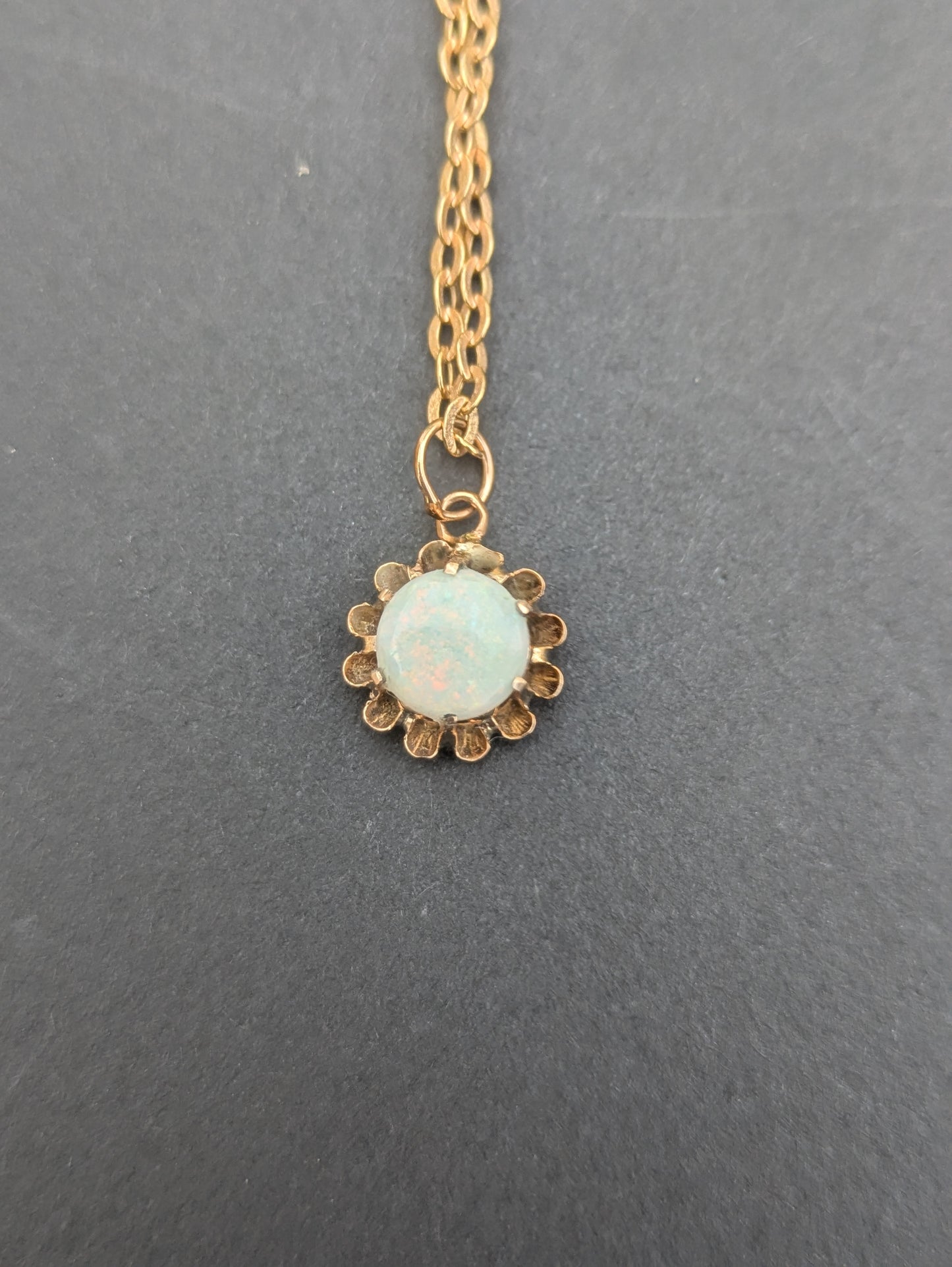 14k Rose Gold Opal Necklace