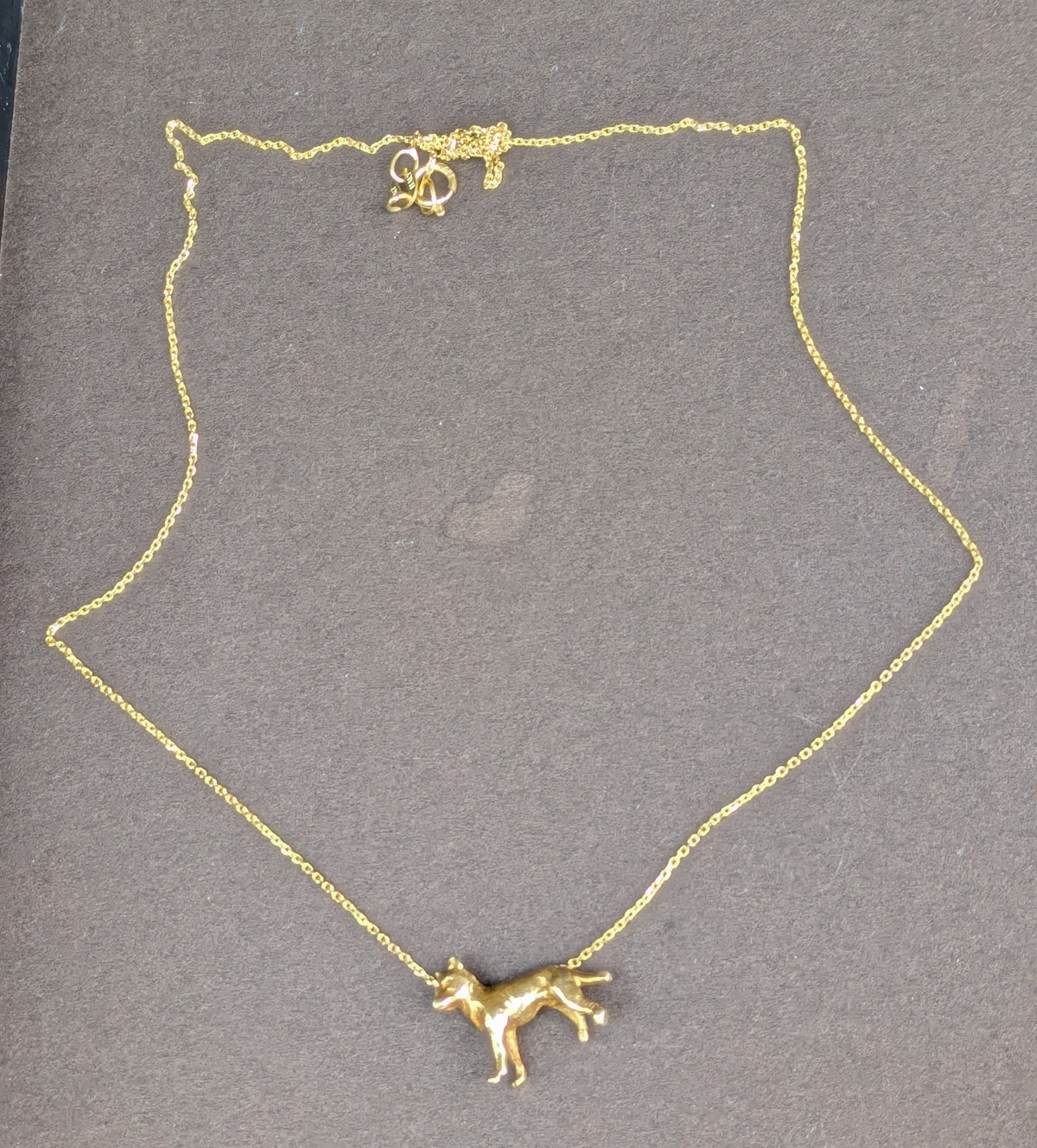 14kt Yellow Gold Shepard Dog Necklace