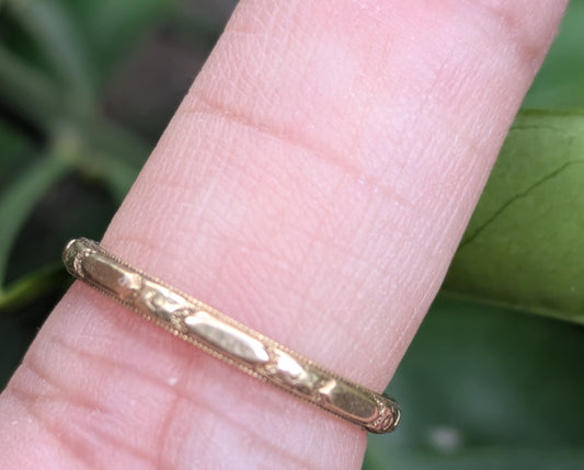 14k Antique 1924 Banks and Bittle Wedding Band
