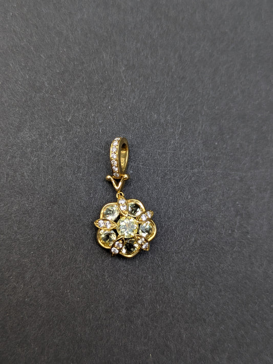 Yellow Sapphire and Diamond 18kt Pendant