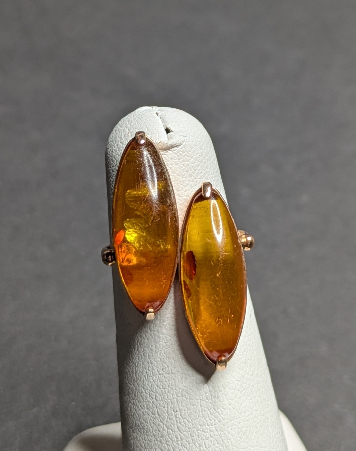 Amber 14k Ring Conversion from Brooch