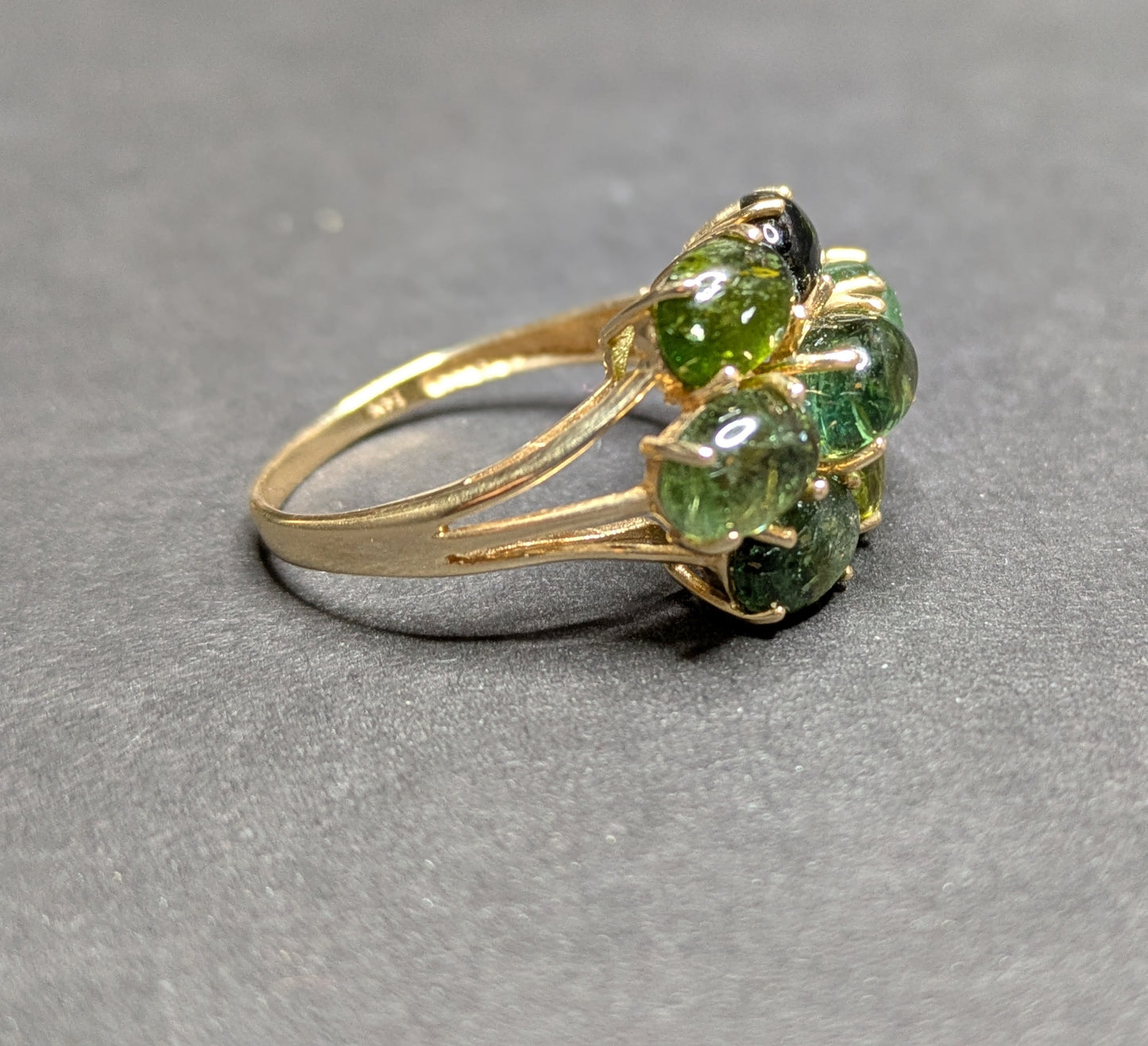 Vintage 14k Tourmaline Cluster Ring