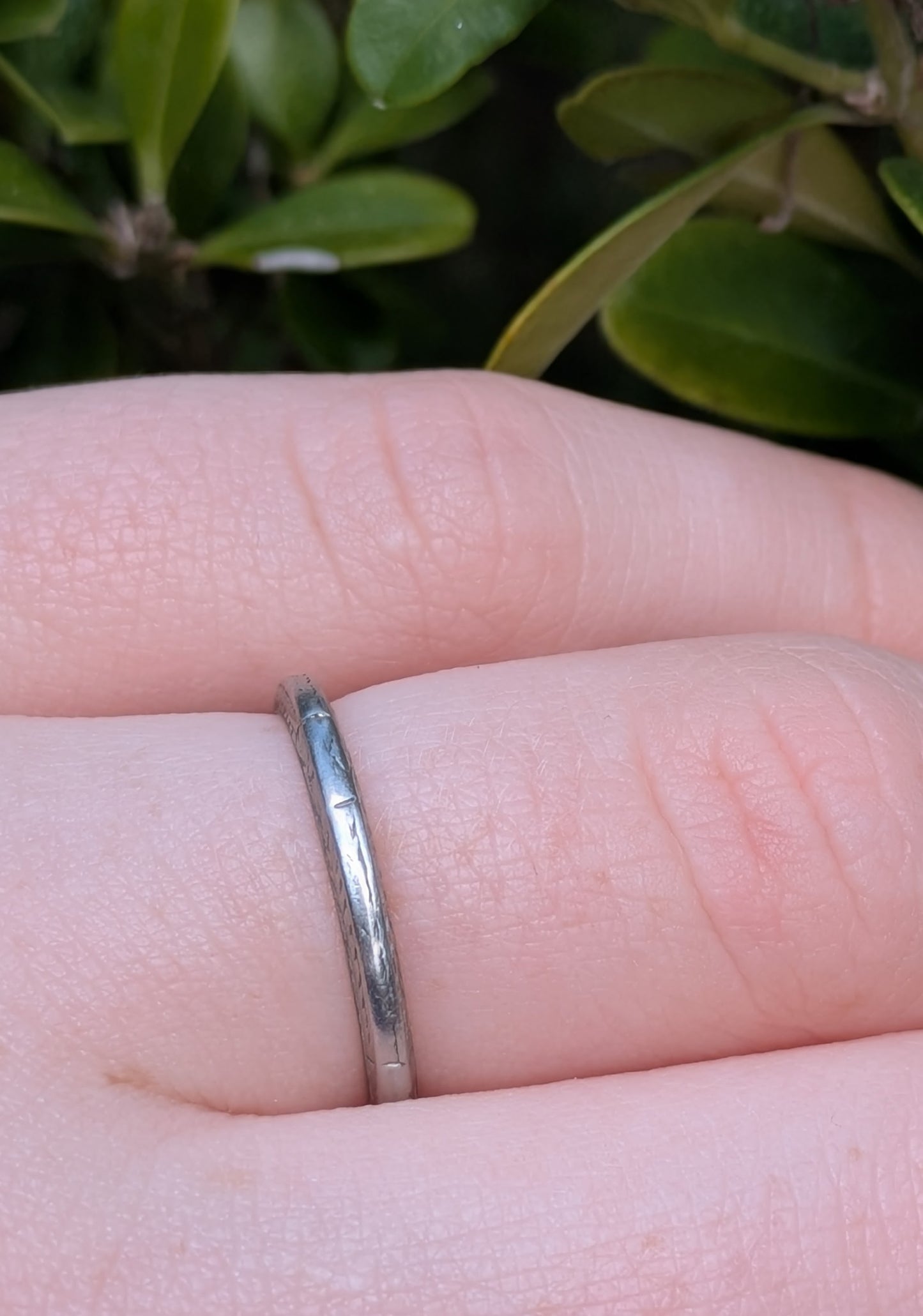1930's Hand Engraved Platinum Wedding Band
