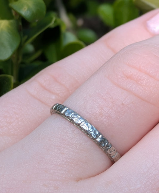 14kt White Orange Blossom Band