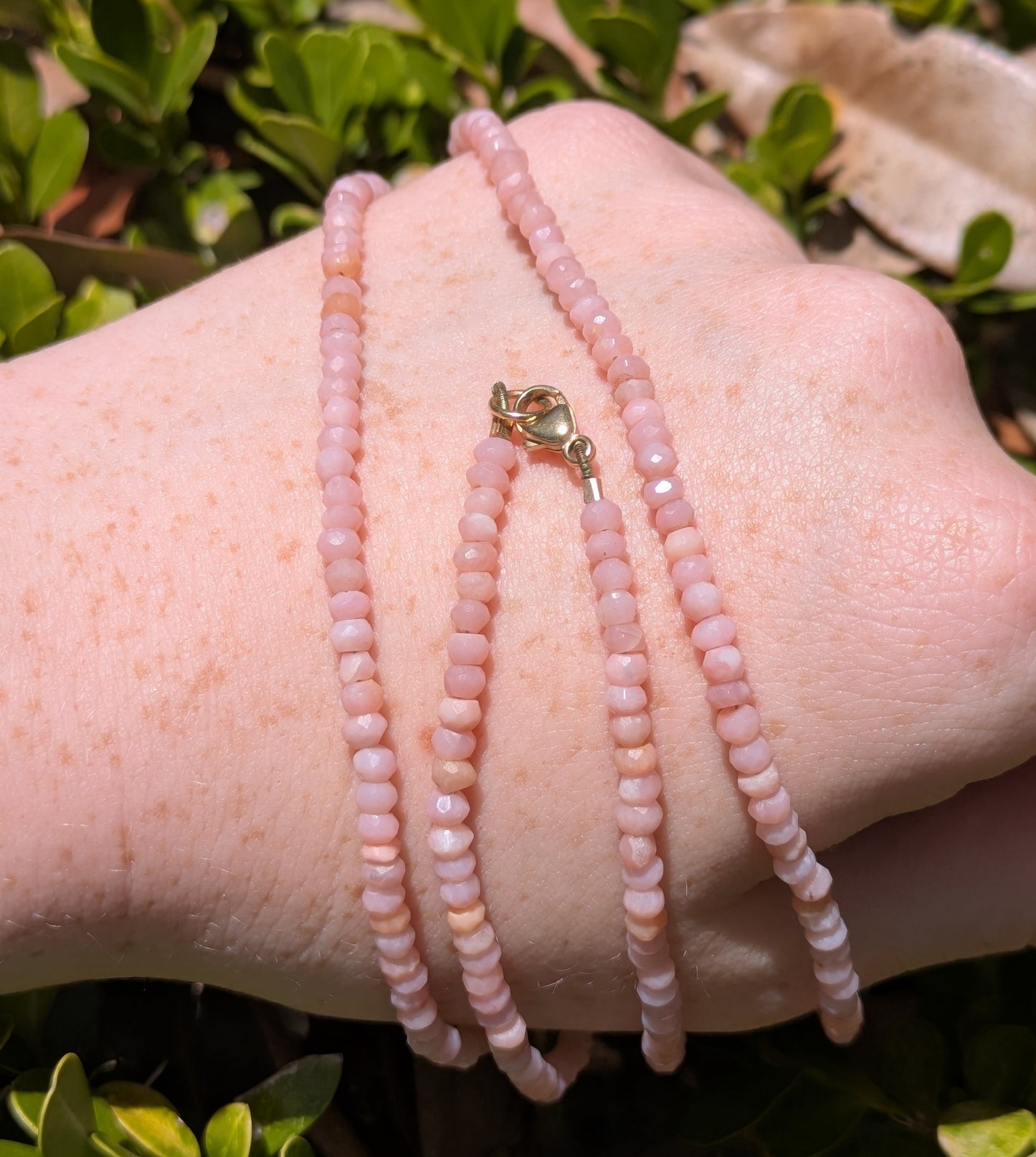 Long 14kt Pink Opal Necklace