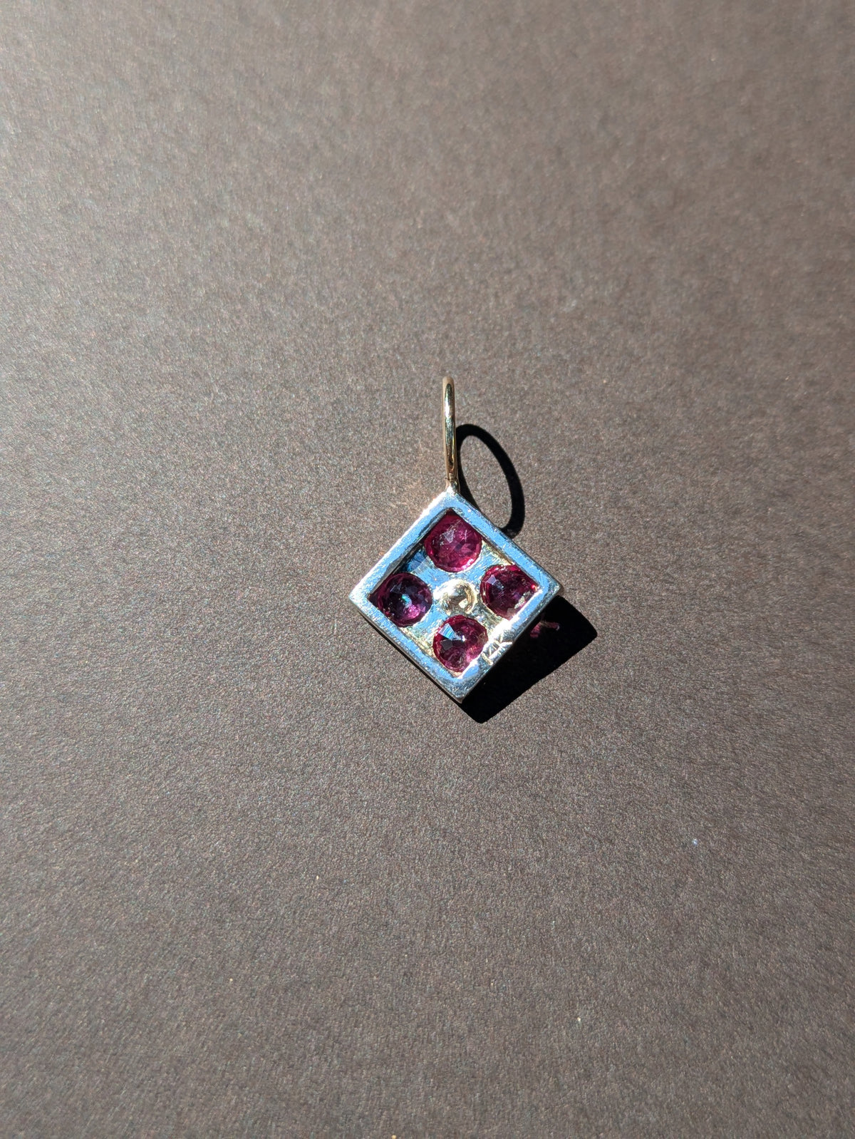 RUBY CHARM IN 14K WHITE GOLD