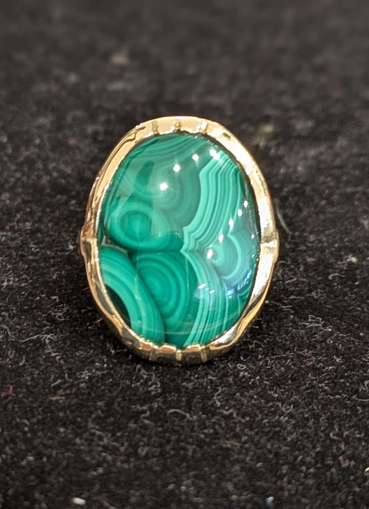 Malachite and 14kt Ring