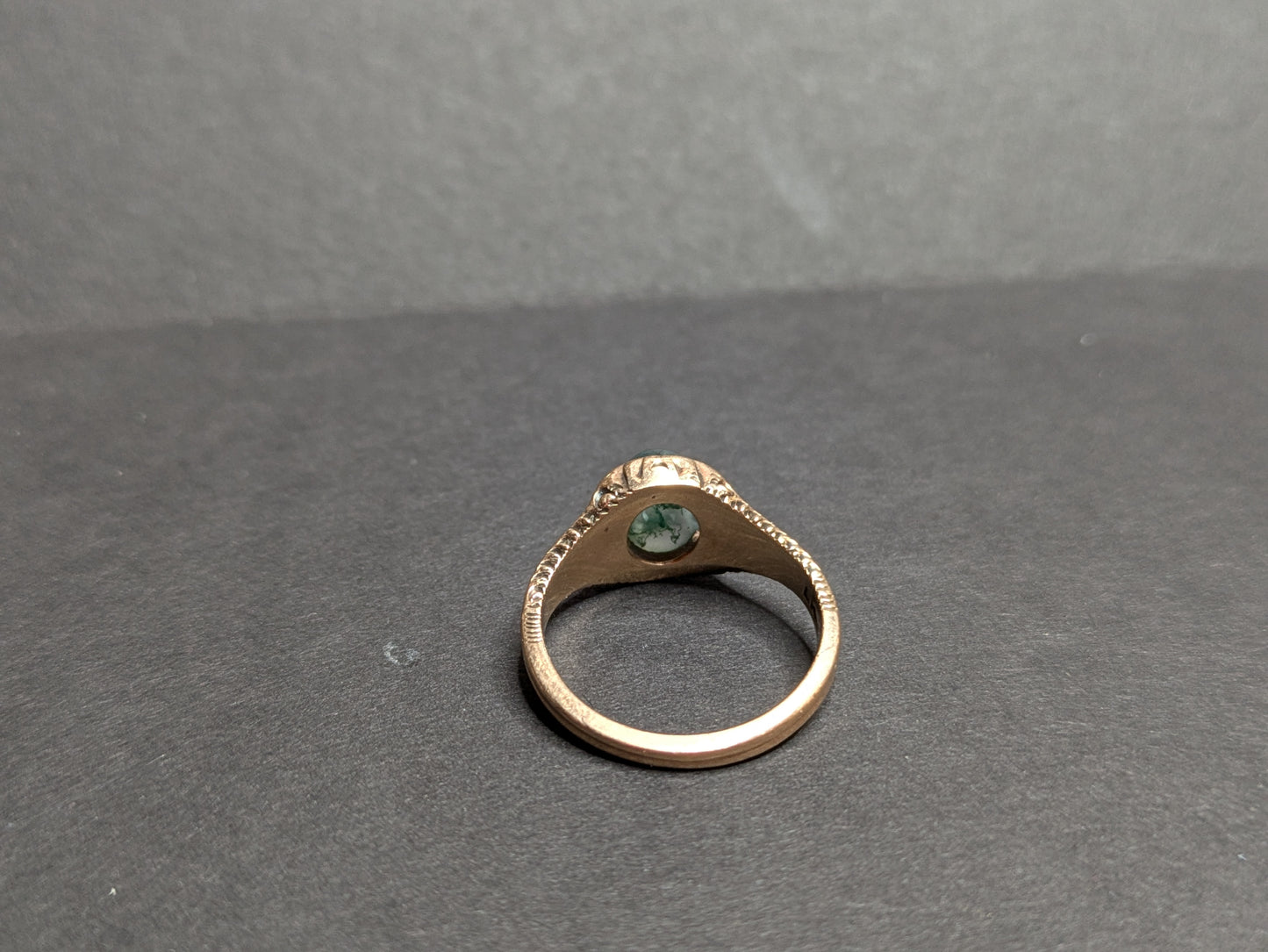 Moss Agate Gold Ring