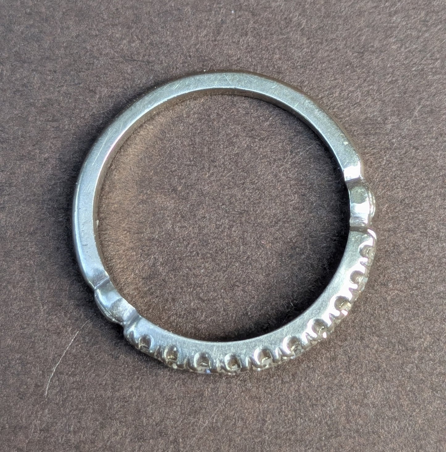 18kt White Gold & Diamond Anniversary Band 1930's