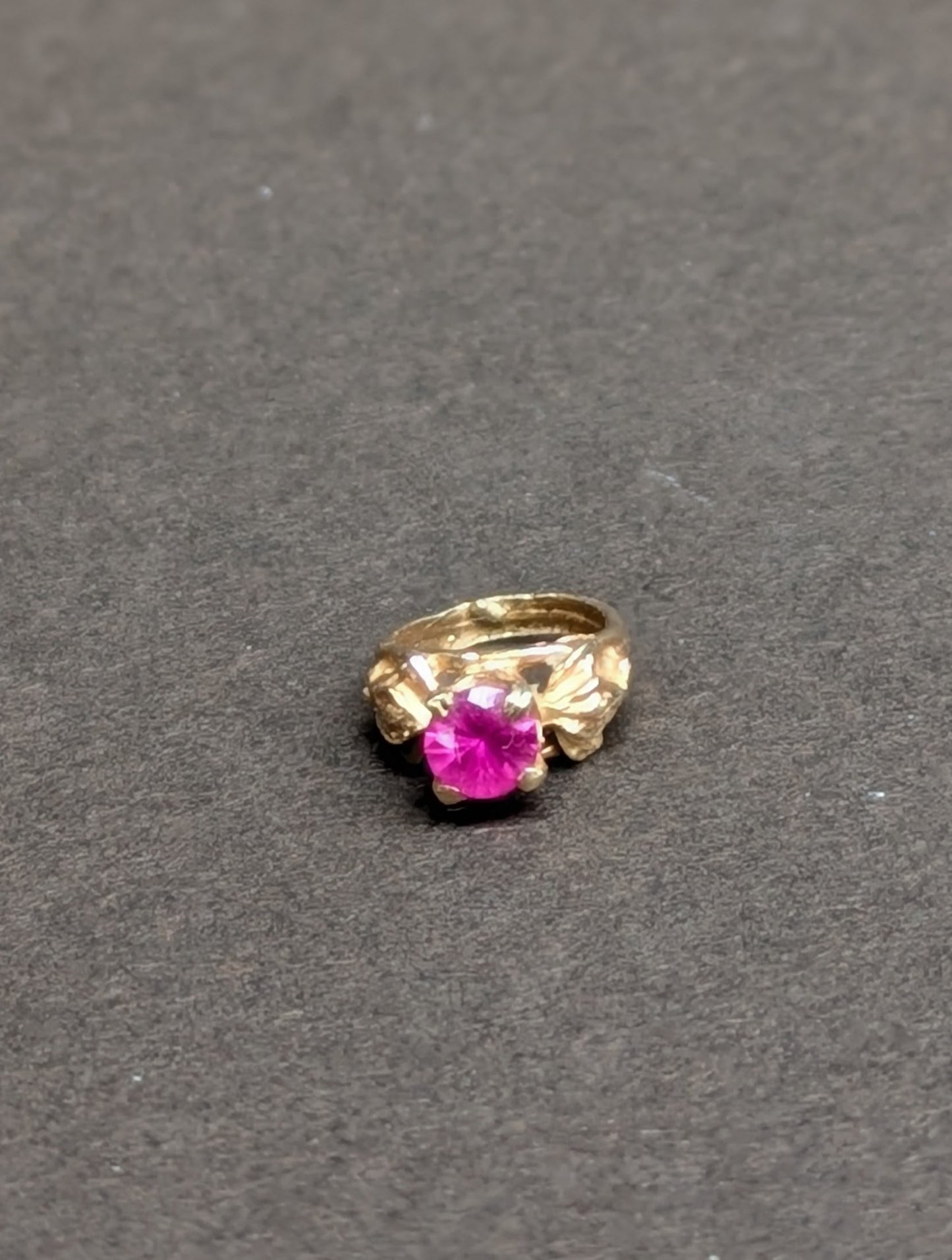 14k Tiny Ruby Ring Charm
