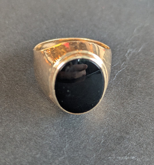 1960's 14kt Onyx Signet Ring