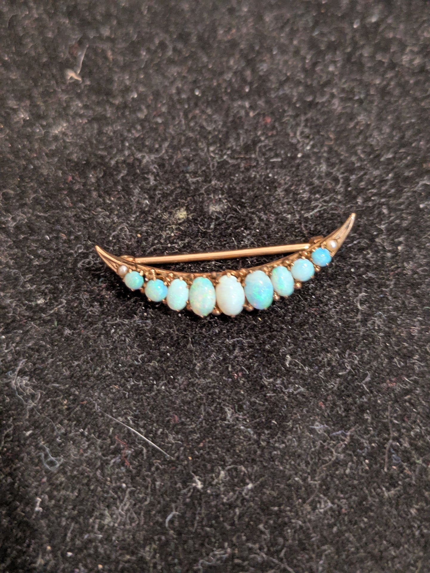 14kt Opal Cresent Brooch