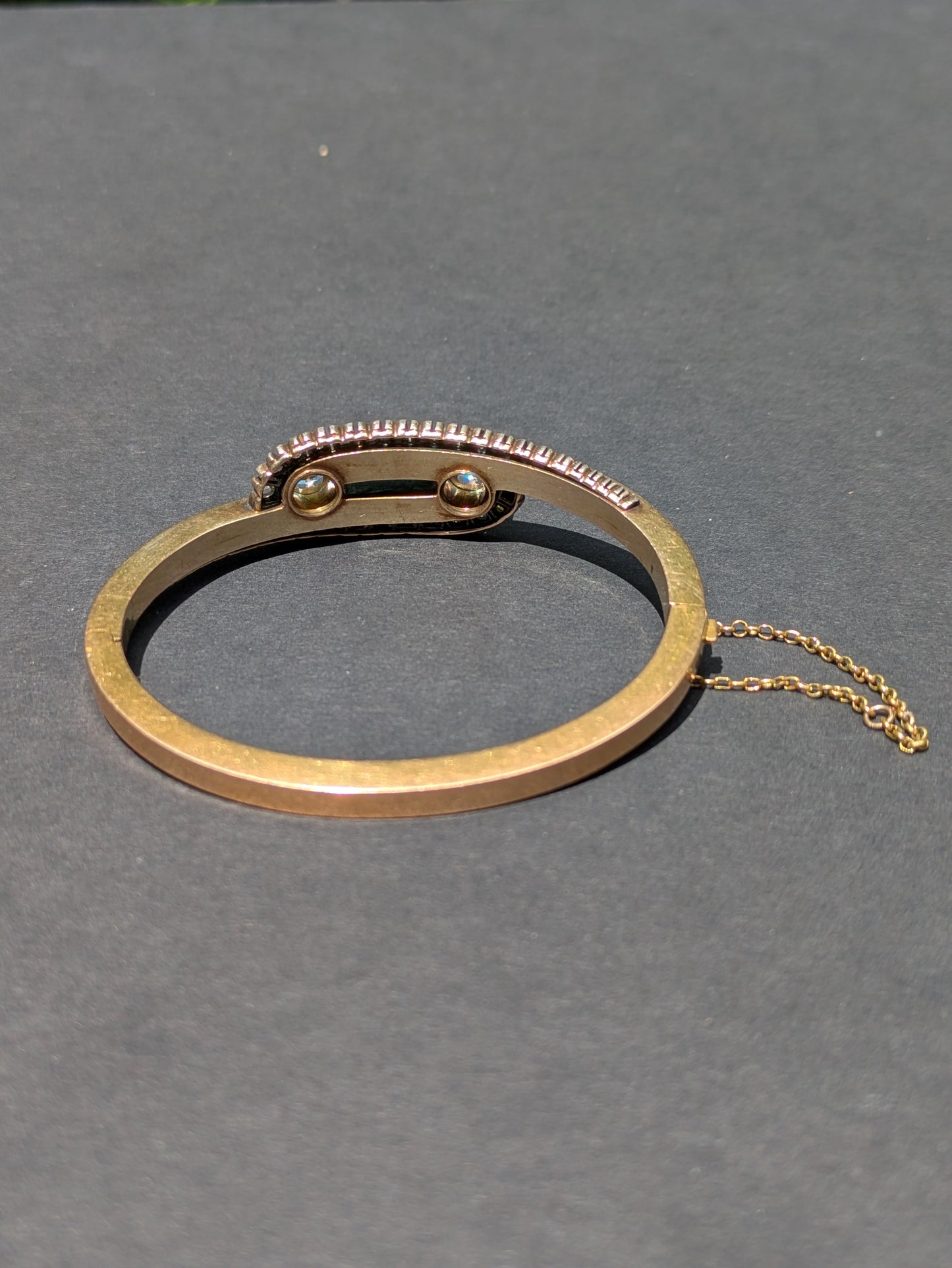 French 18k Aquamarine and Diamond Hallmark Bracelet