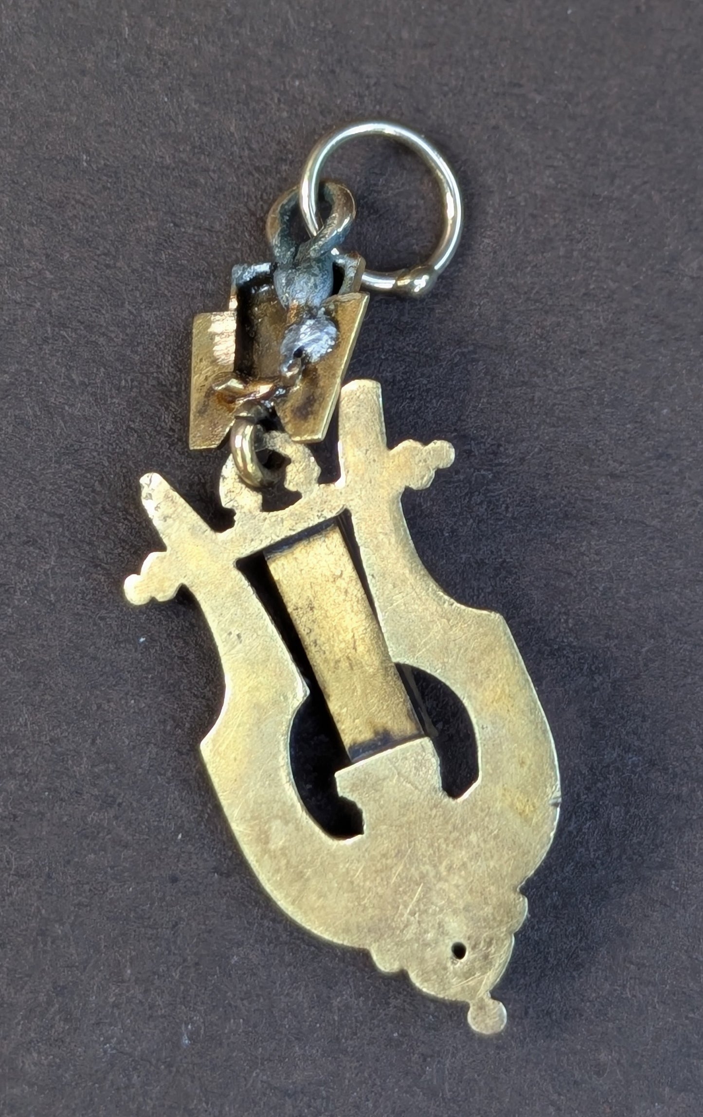 15k English Turquoise Charm Converted from Brooch