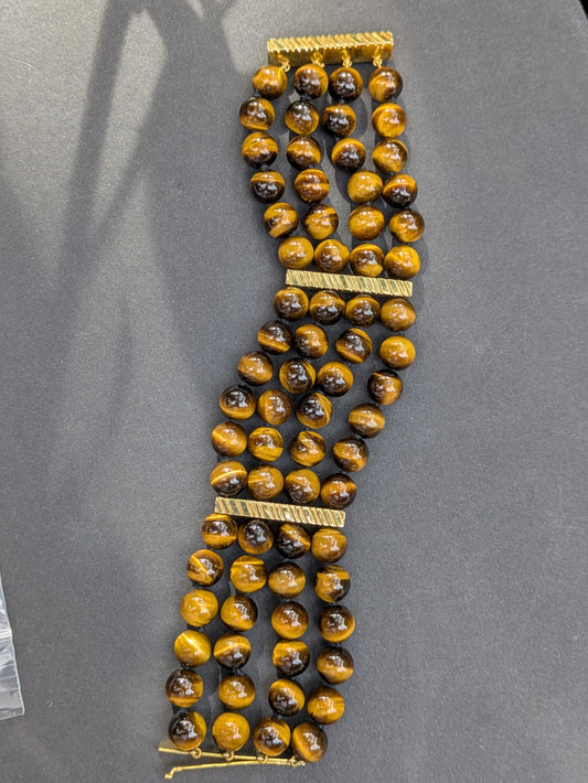 14k Tigereye Bracelet 1950's