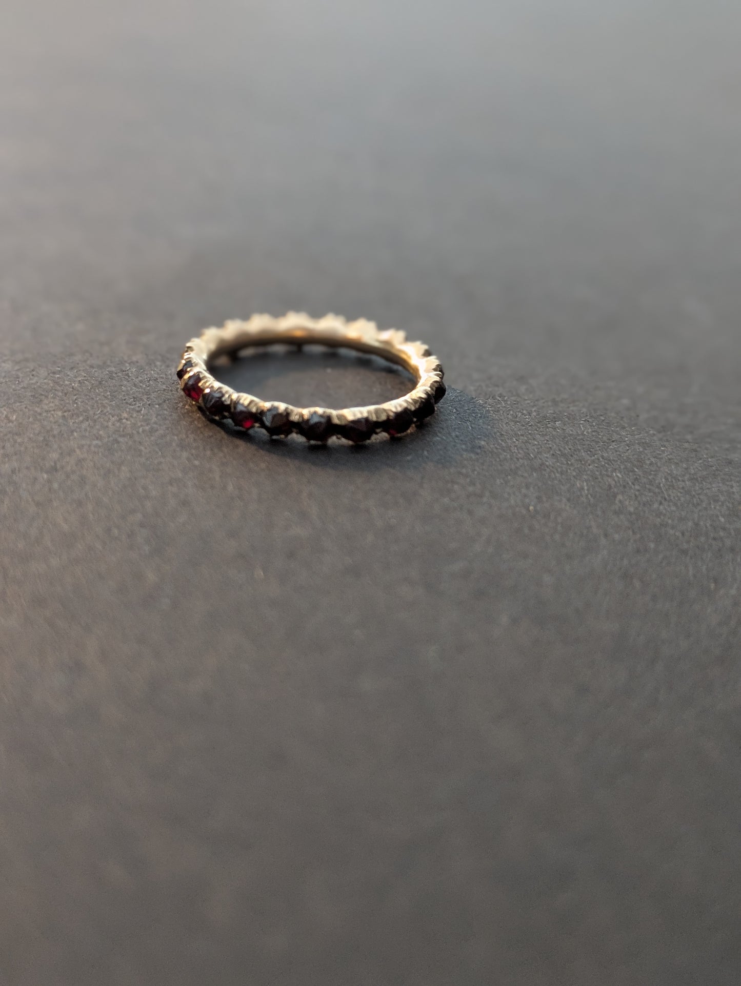 Georgian Garnet Eternity Band