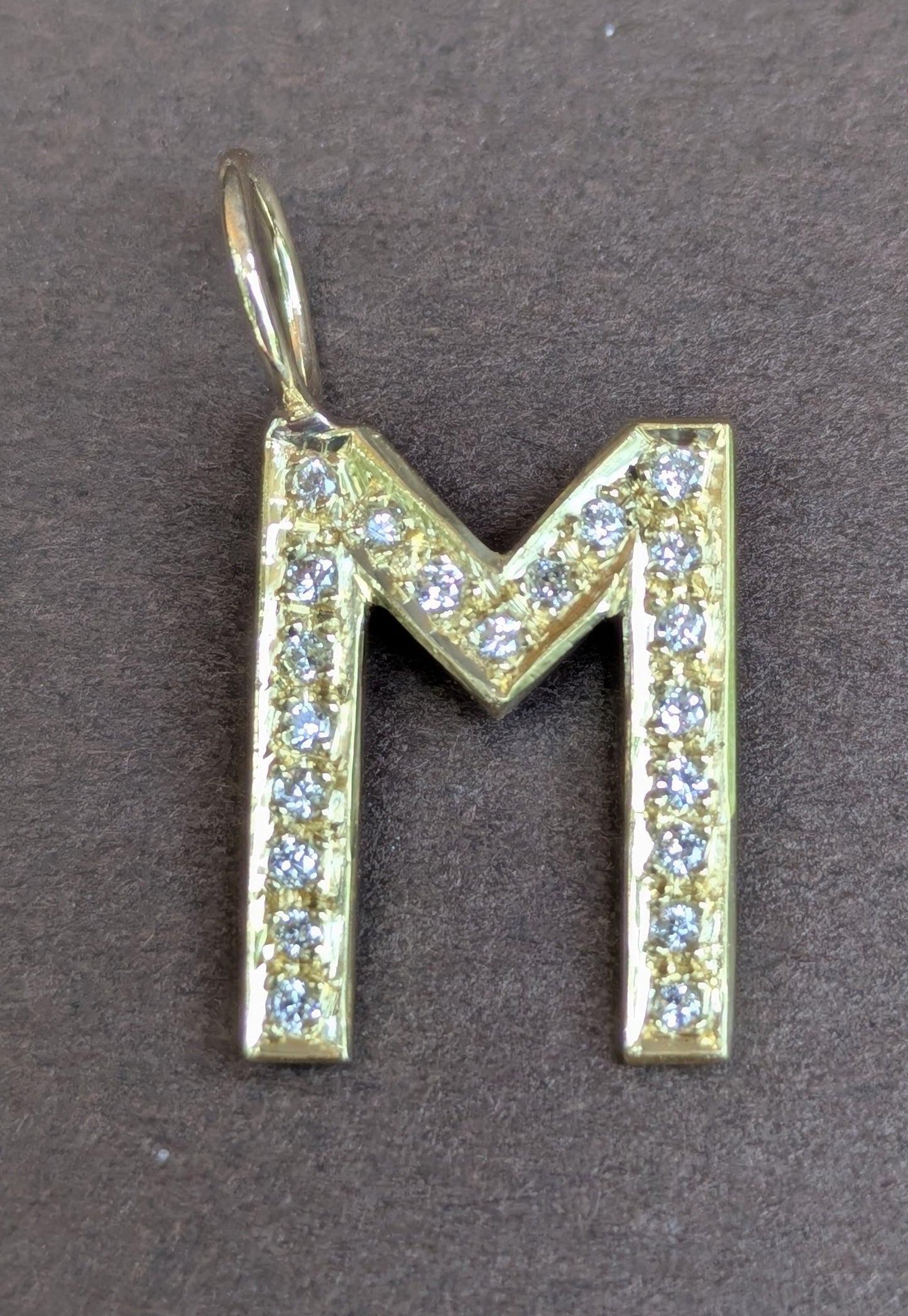 Large 14kt Diamond "M" Charm Conversion