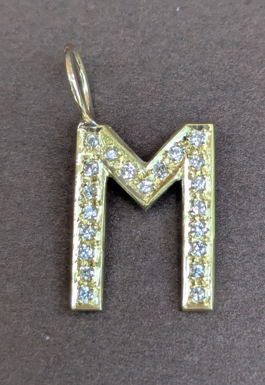 Large 14kt Diamond "M" Charm Conversion