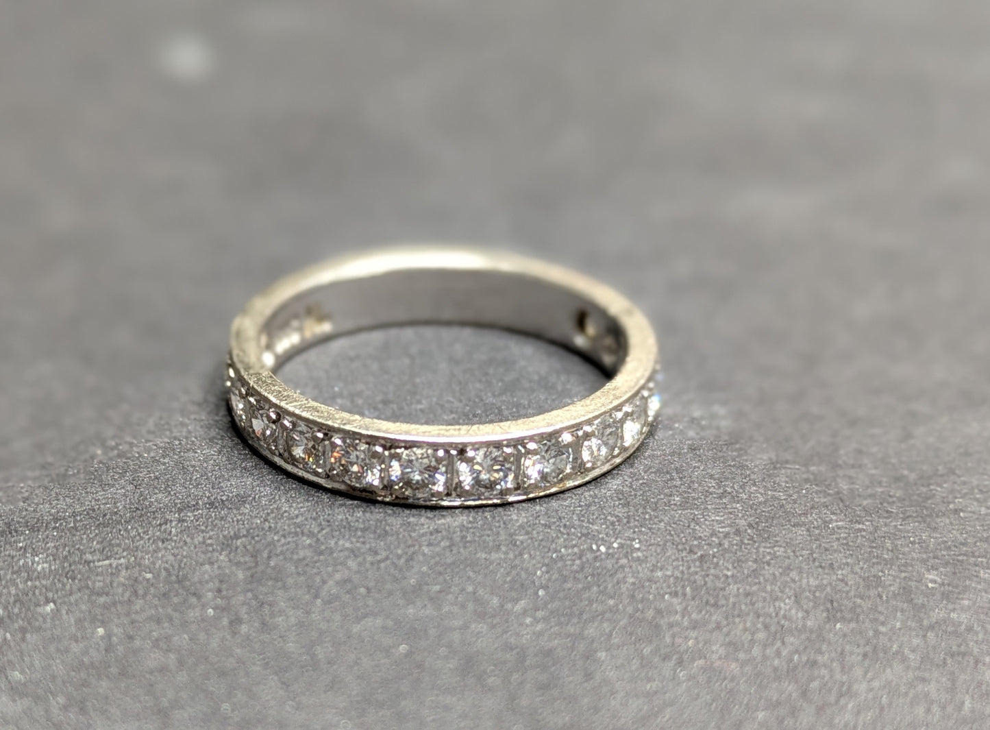 14k White Gold and Diamond Anniversary Band