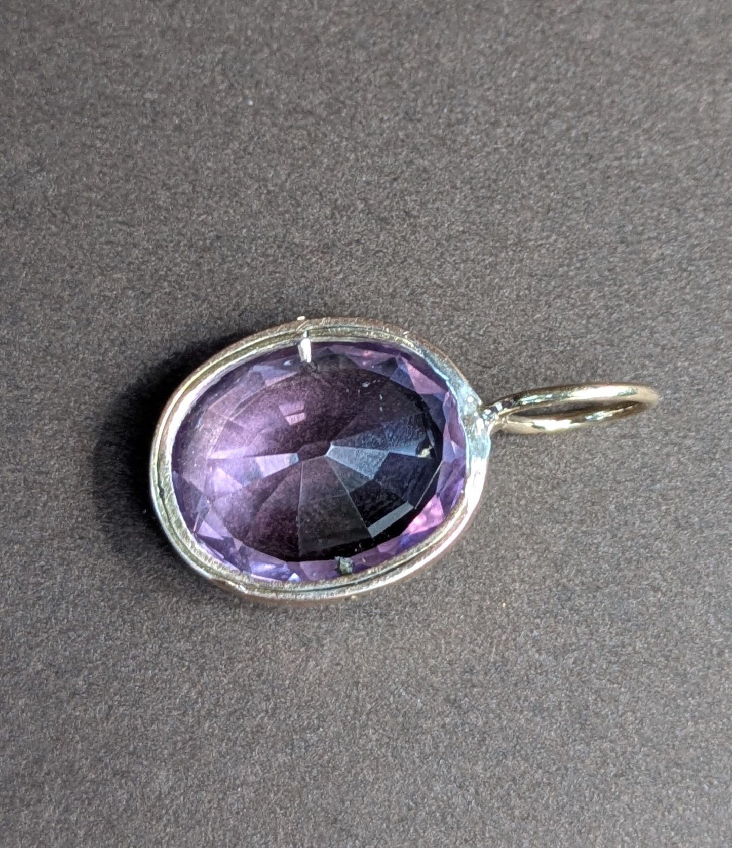 Early Victorian Set Amethyst Converted into Charm