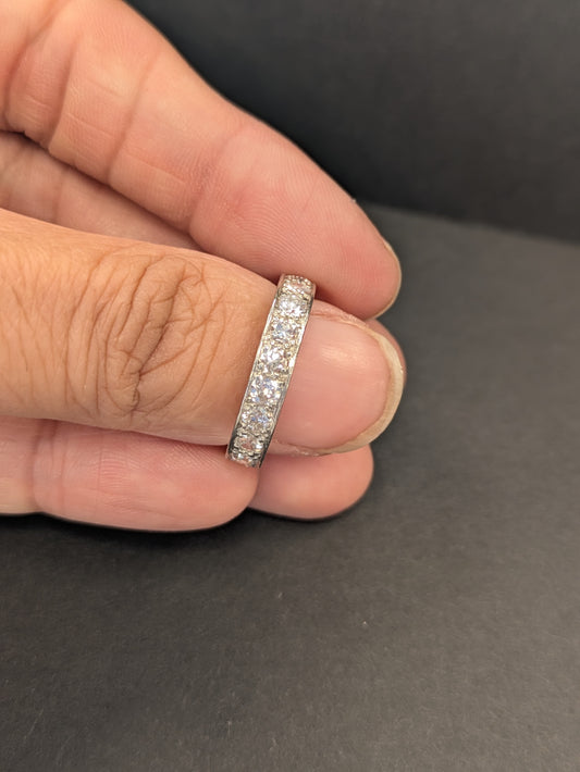 French Platinum Old European Cut Eternity Band