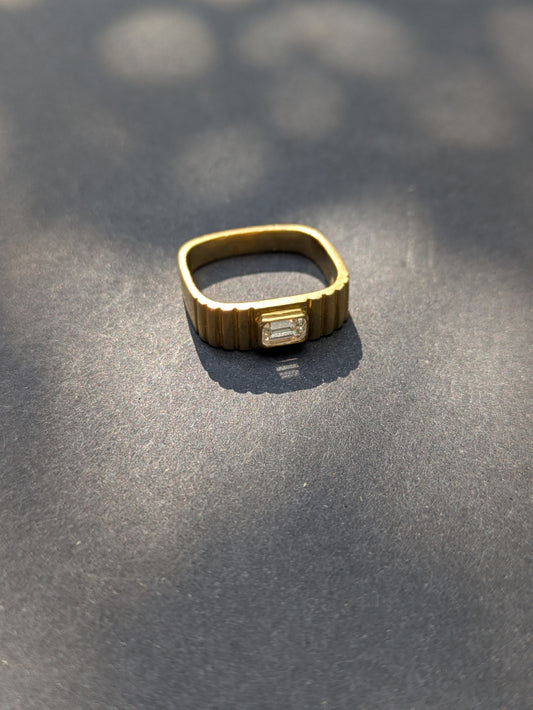 22kt Emerald Cut Diamond Ring
