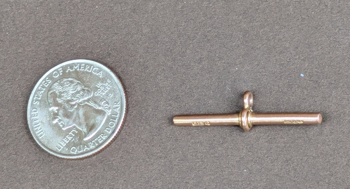 9k Rose Gold T Bar Charm
