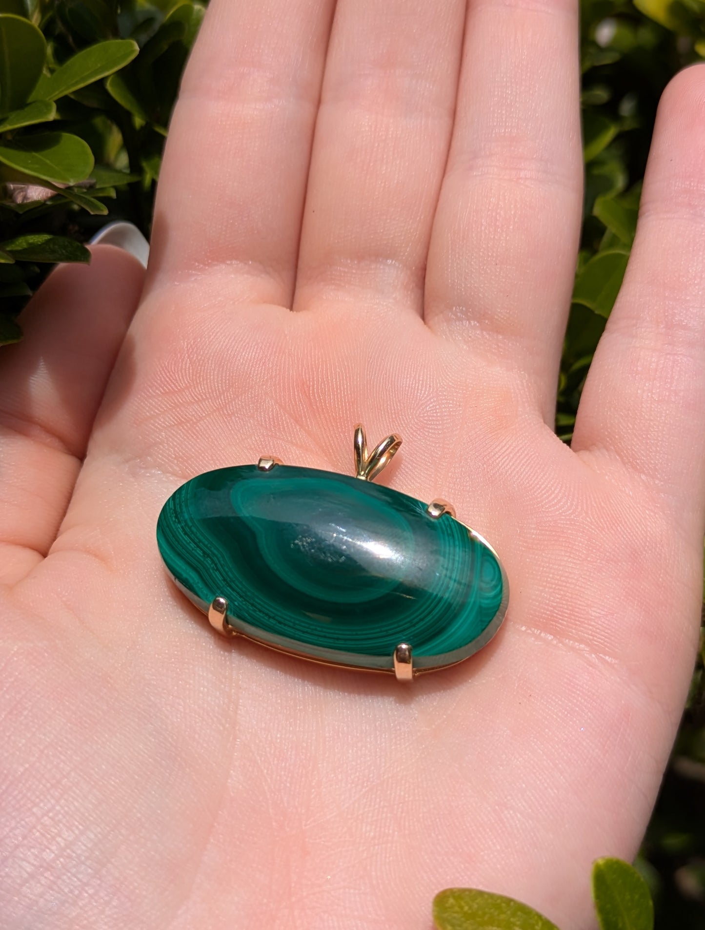 14kt Malachite Pendant